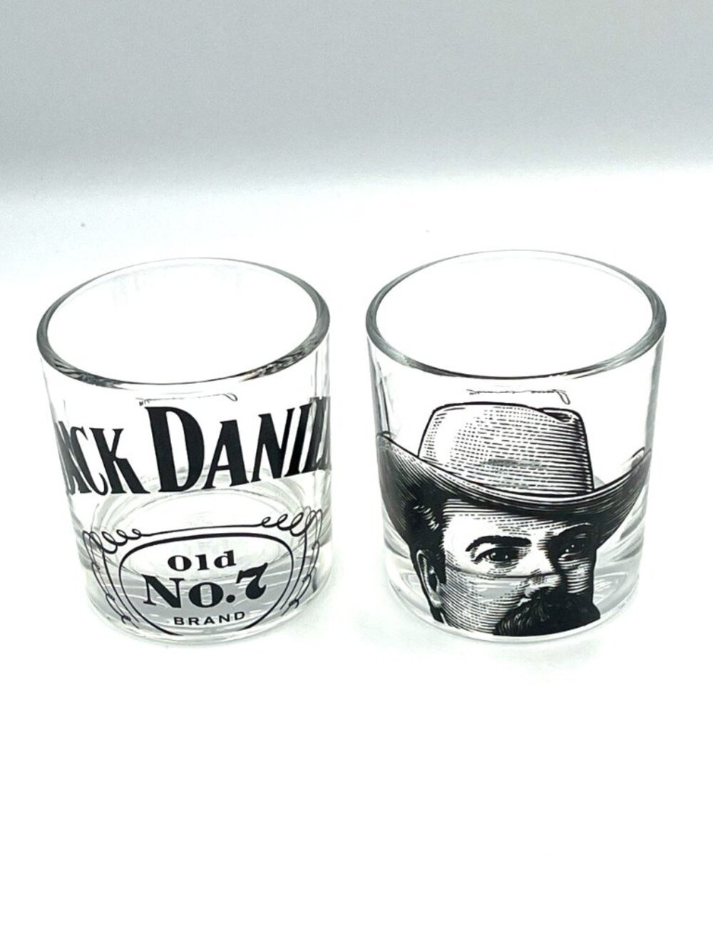 Jack Daniels Rocks Glass Set 2 Old No 7 Tennessee Whiskey Portrait & Signature